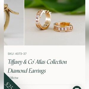 18k gold Tiffany & Co. Gold Atlas Collection earrings